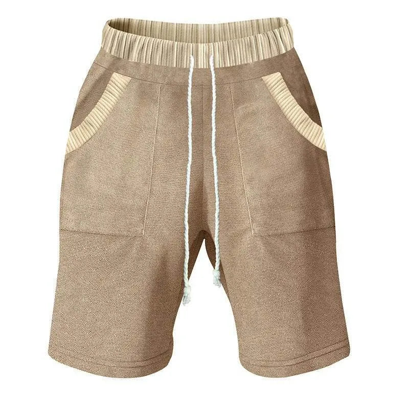 Mens Contrast Paneled Elasticated Shorts - AngraBech
