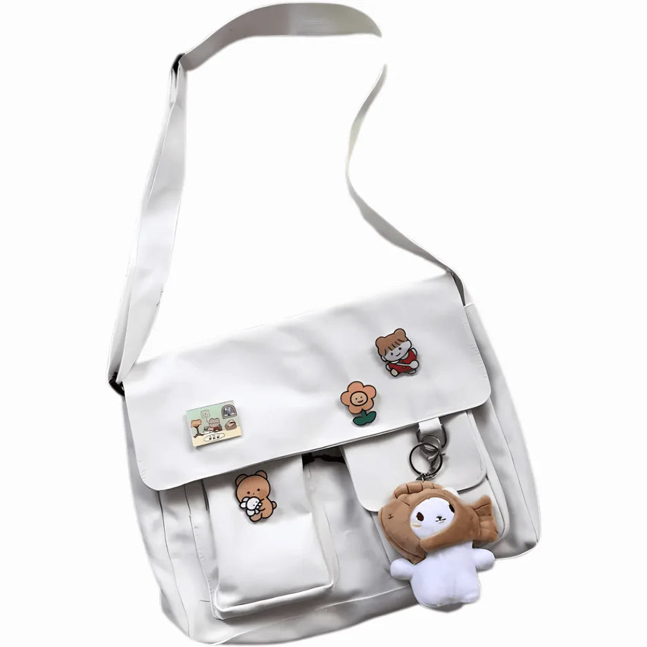 Harajuku Canvas Messenger Bag Kawaii Shoulder School Crossbody - AngraBech