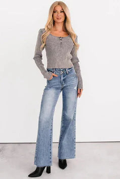 Xander High Rise Double Waist Saige Denim Jeans Medium - AngraBech