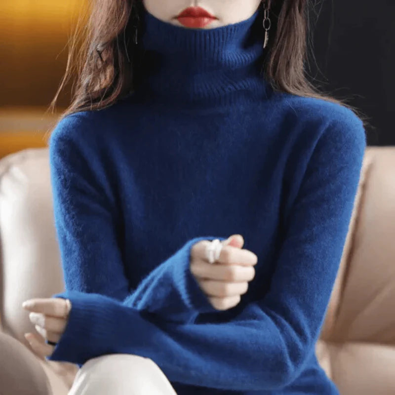 Womens High Ne Cashmere Sweater - AngraBech
