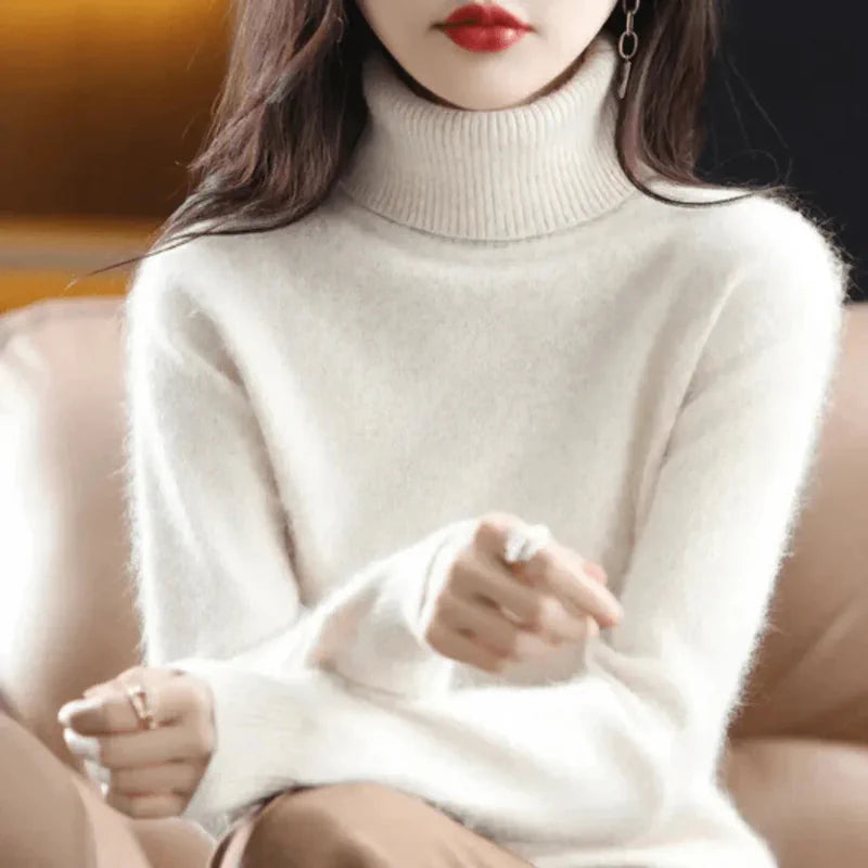 Womens High Ne Cashmere Sweater - AngraBech