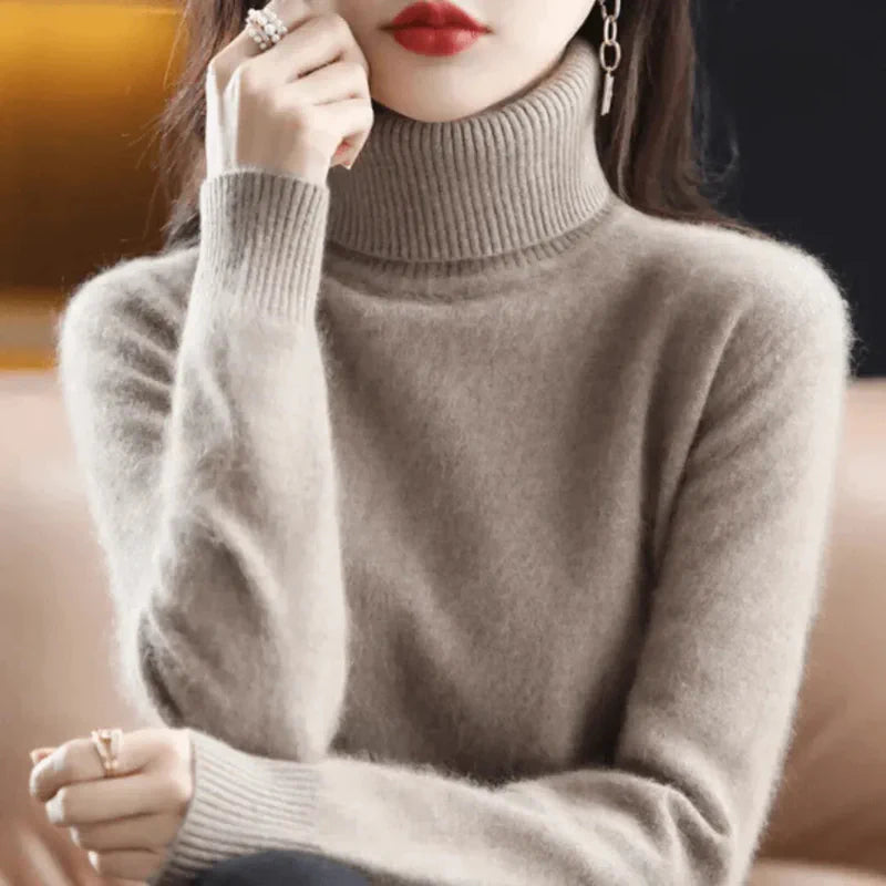 Womens High Ne Cashmere Sweater - AngraBech