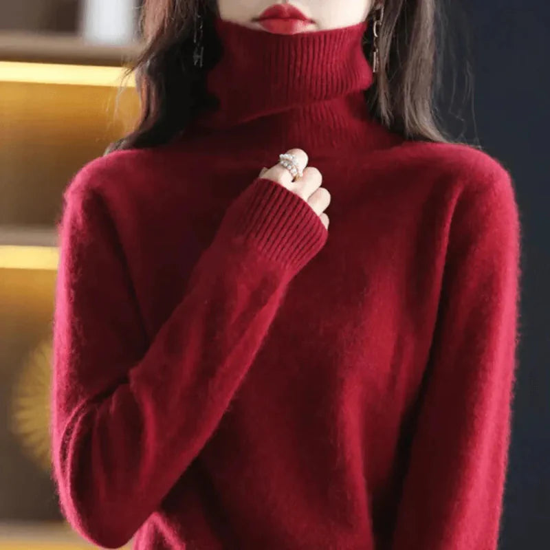 Womens High Ne Cashmere Sweater - AngraBech
