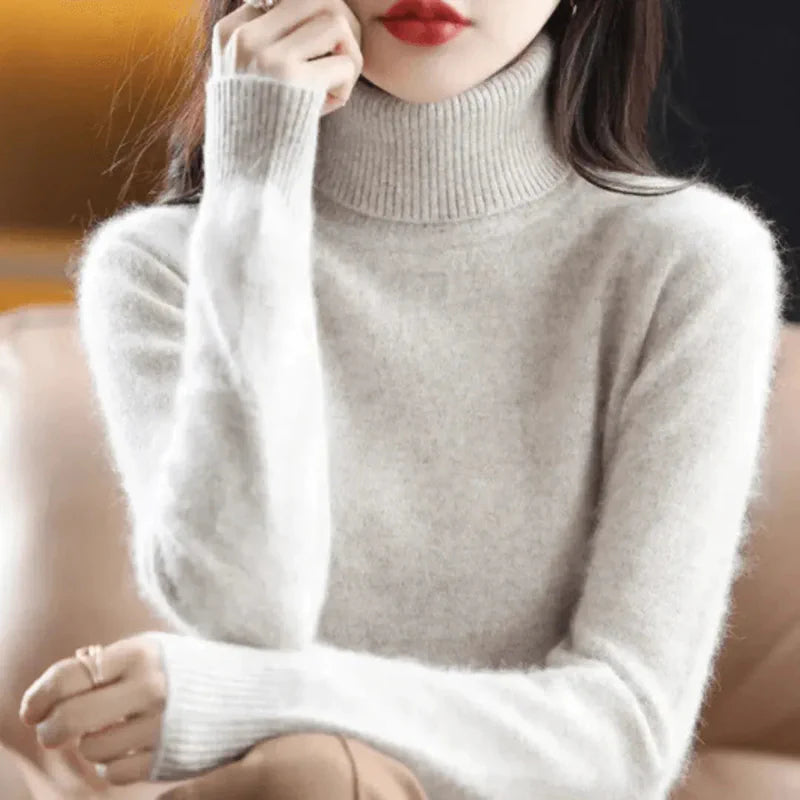 Womens High Ne Cashmere Sweater - AngraBech