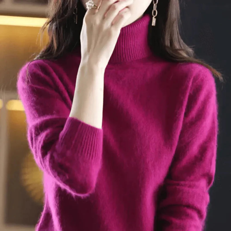 Womens High Ne Cashmere Sweater - AngraBech