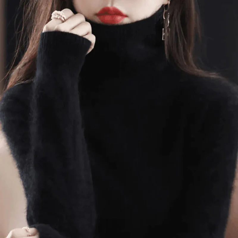 Womens High Ne Cashmere Sweater - AngraBech