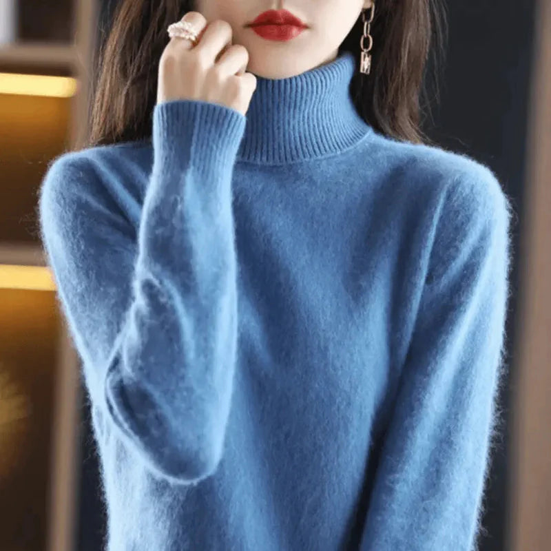 Womens High Ne Cashmere Sweater - AngraBech