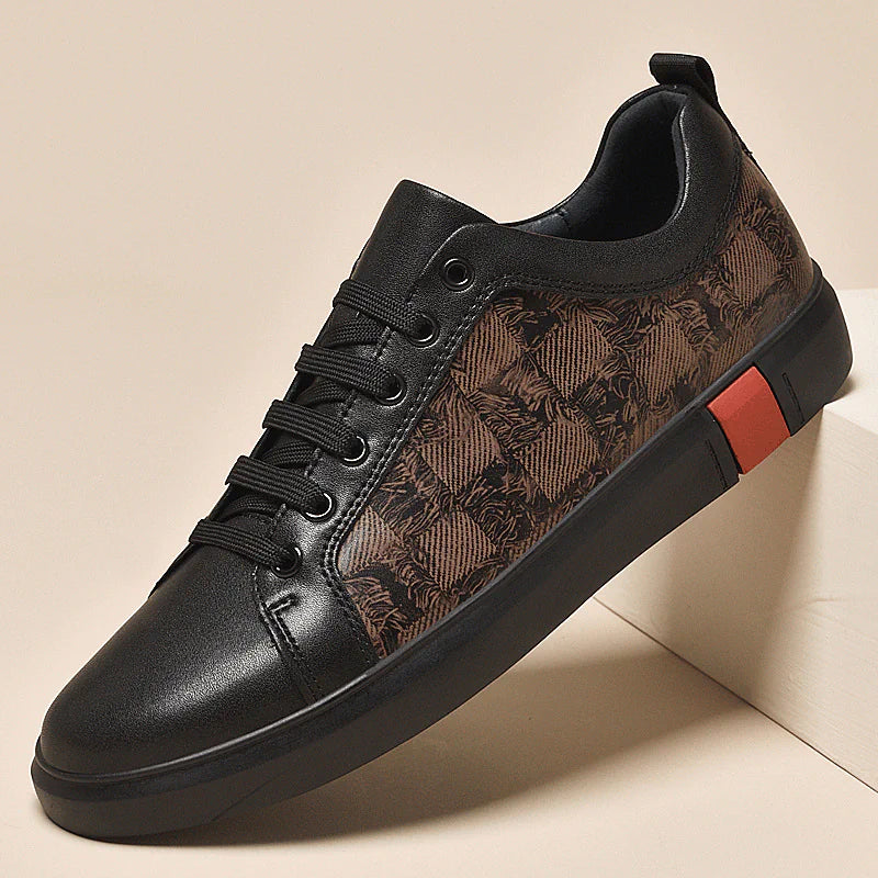 Mens Cheered Leaer Low Top Sneakers 1 - AngraBech