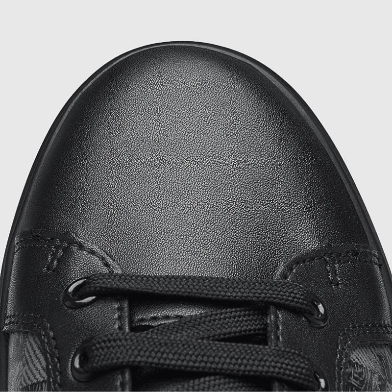 Mens Cheered Leaer Low Top Sneakers 1 - AngraBech