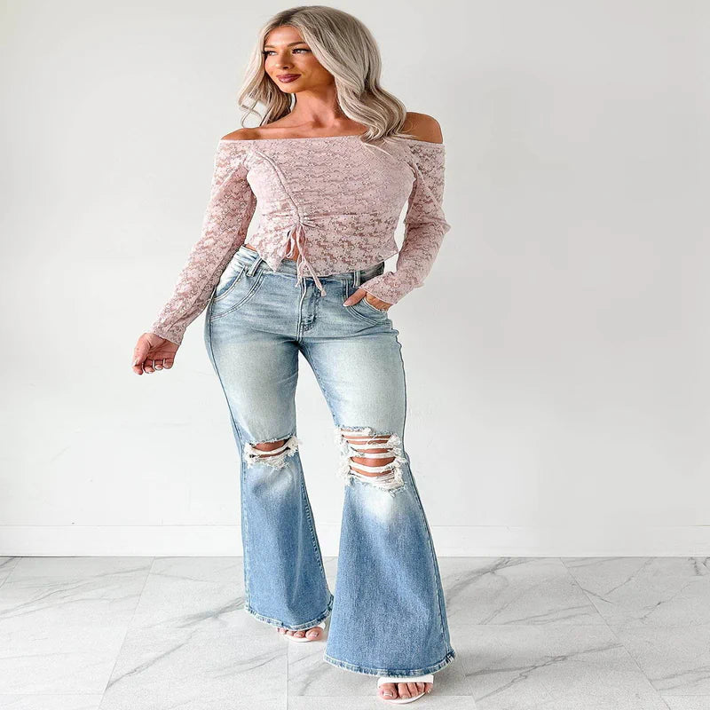 Laurie High Rise Flare Leg Cello Jeans Medium - AngraBech