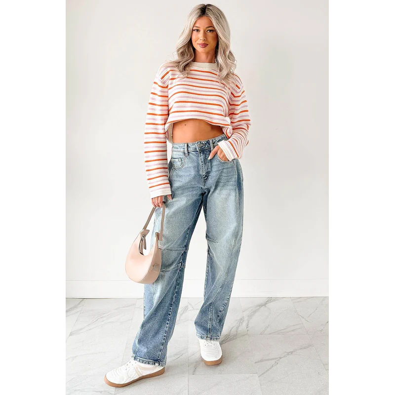 Ardin Mid Rise Barrel Cello Jeans Medium - AngraBech