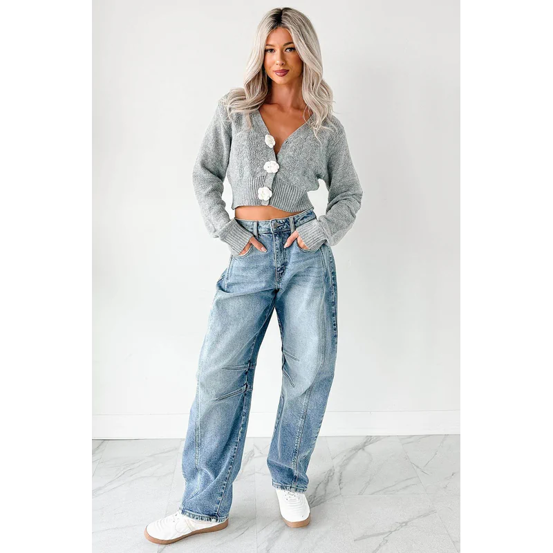Ardin Mid Rise Barrel Cello Jeans Medium - AngraBech