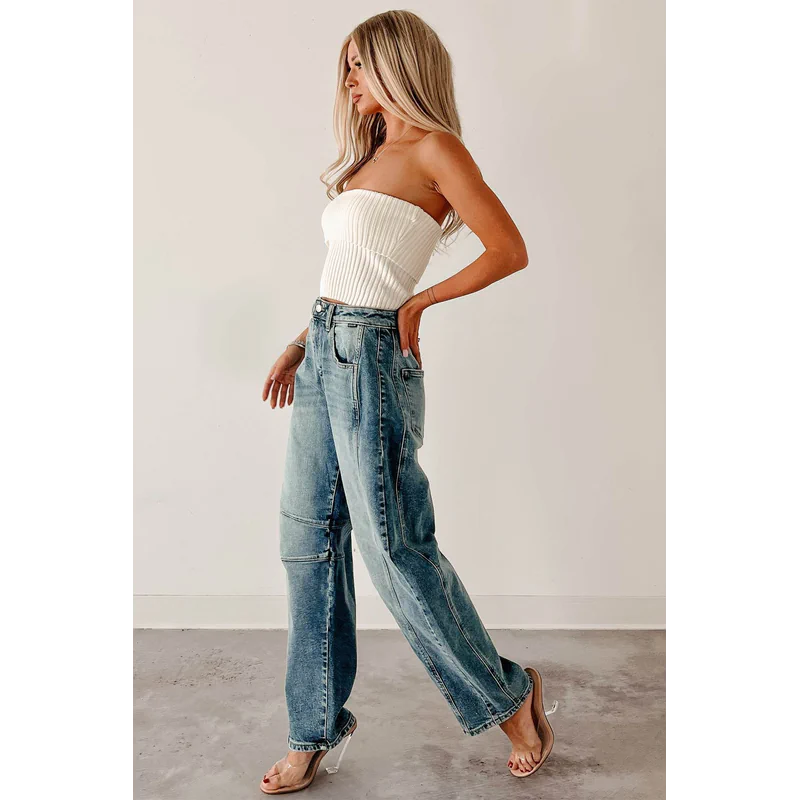 Ardin Mid Rise Barrel Cello Jeans Medium - AngraBech