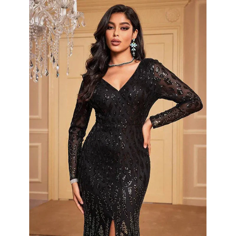 Luxurious Sequin Bodycon Evening Dress - AngraBech