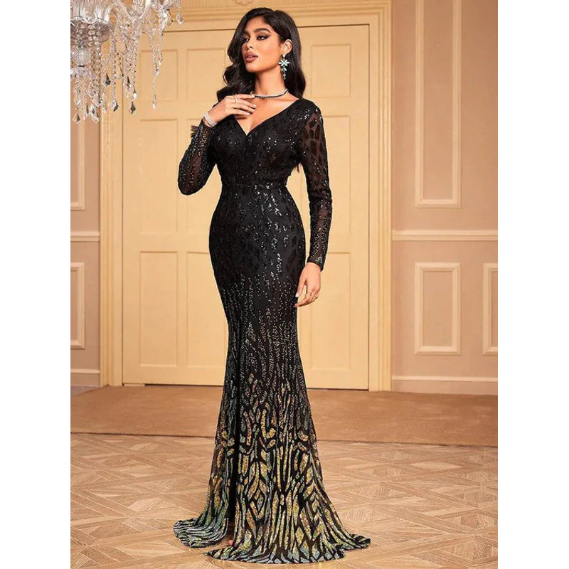Luxurious Sequin Bodycon Evening Dress - AngraBech