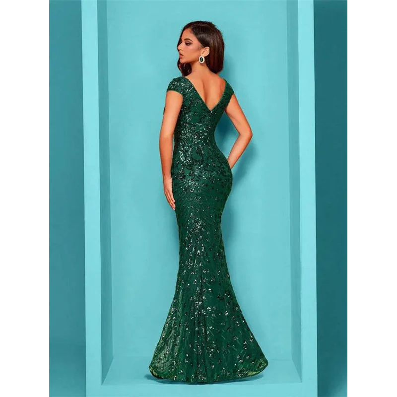 Fancy Mermaid Sequin Evening Gown - AngraBech