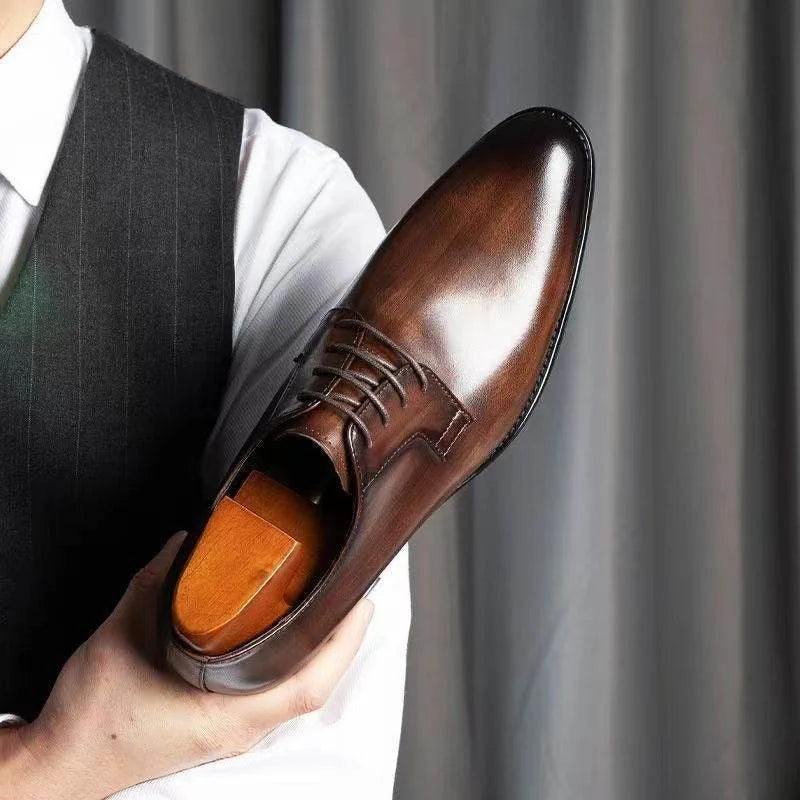 Mens Classic Leaer Dress Shoes 1 - AngraBech
