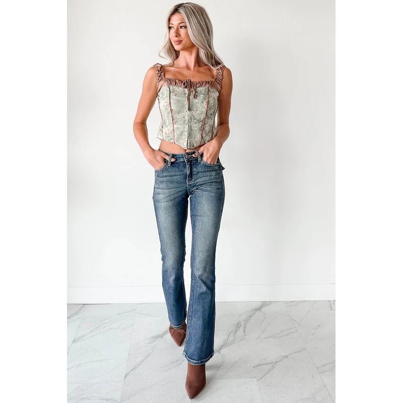 Roman Mid Rise Boot Cut Cello Jeans Dark Tint - AngraBech