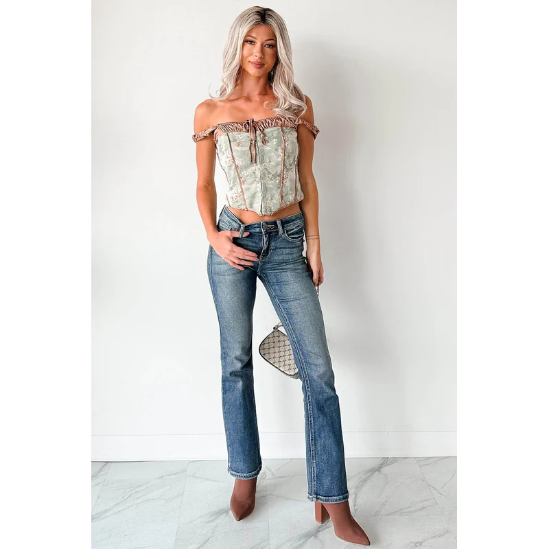 Roman Mid Rise Boot Cut Cello Jeans Dark Tint - AngraBech