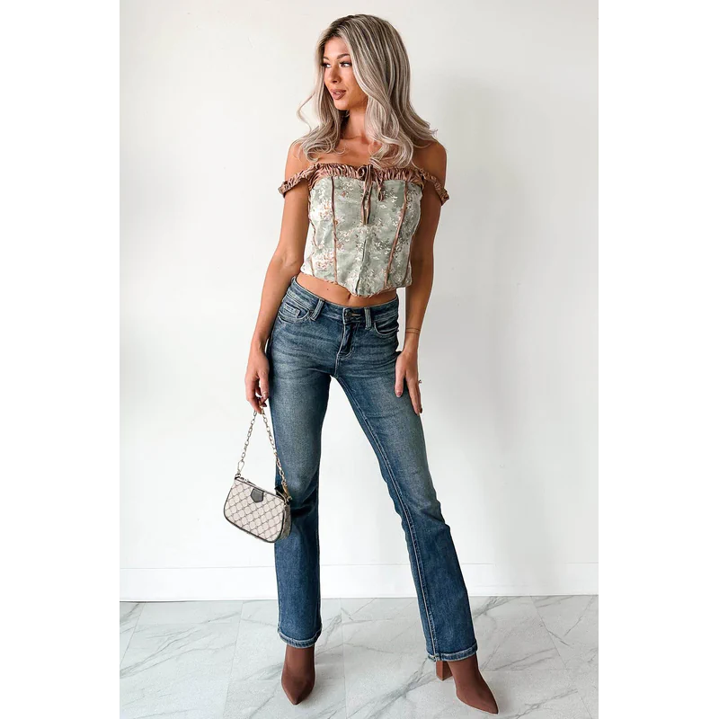 Roman Mid Rise Boot Cut Cello Jeans Dark Tint - AngraBech