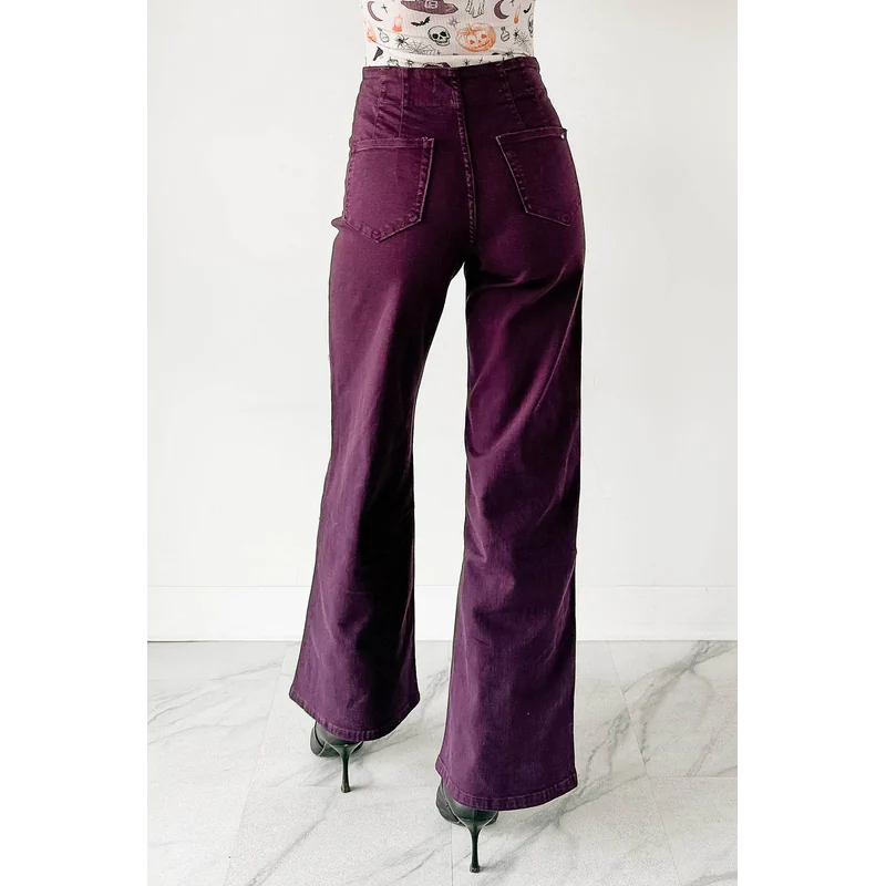 Caotta High Rise Wide Leg Mica Denim Jeans Plum - AngraBech