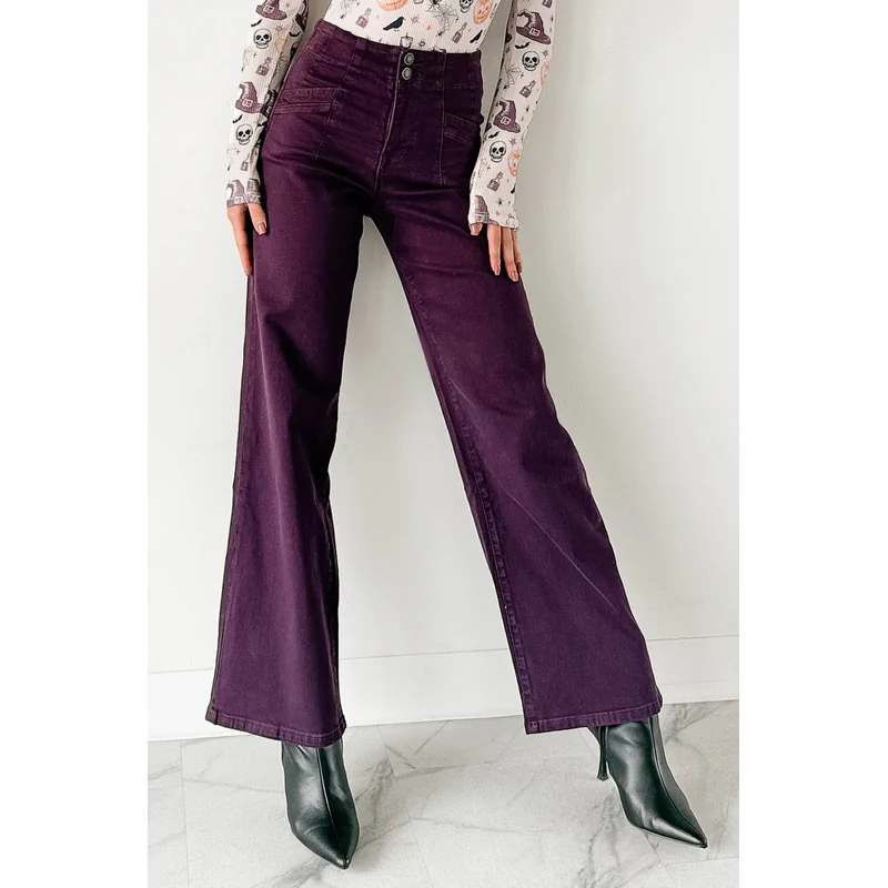 Caotta High Rise Wide Leg Mica Denim Jeans Plum - AngraBech