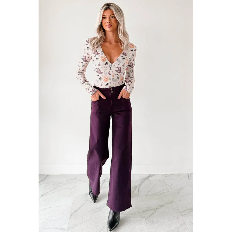 Caotta High Rise Wide Leg Mica Denim Jeans Plum - AngraBech