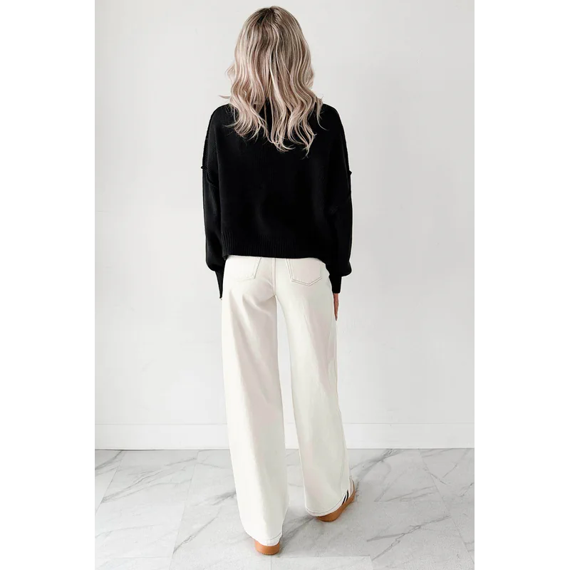 Lucian High Rise Wide Leg Jemina Jeans Ivory - AngraBech