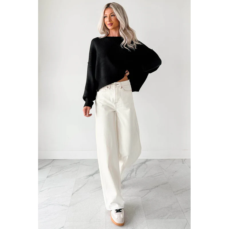Lucian High Rise Wide Leg Jemina Jeans Ivory - AngraBech