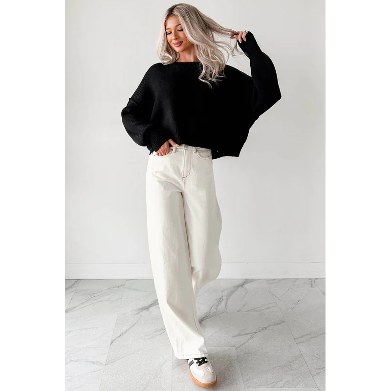 Lucian High Rise Wide Leg Jemina Jeans Ivory - AngraBech
