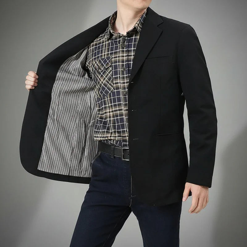 Cotton Casual Oversized Blazer Jaet - AngraBech