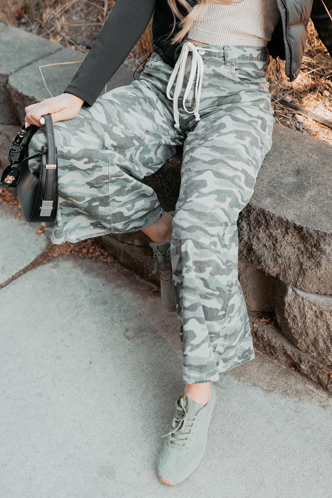 Patrick Drawstring NoaBoa Denim Pants (Camo/Green) - NanaMacs