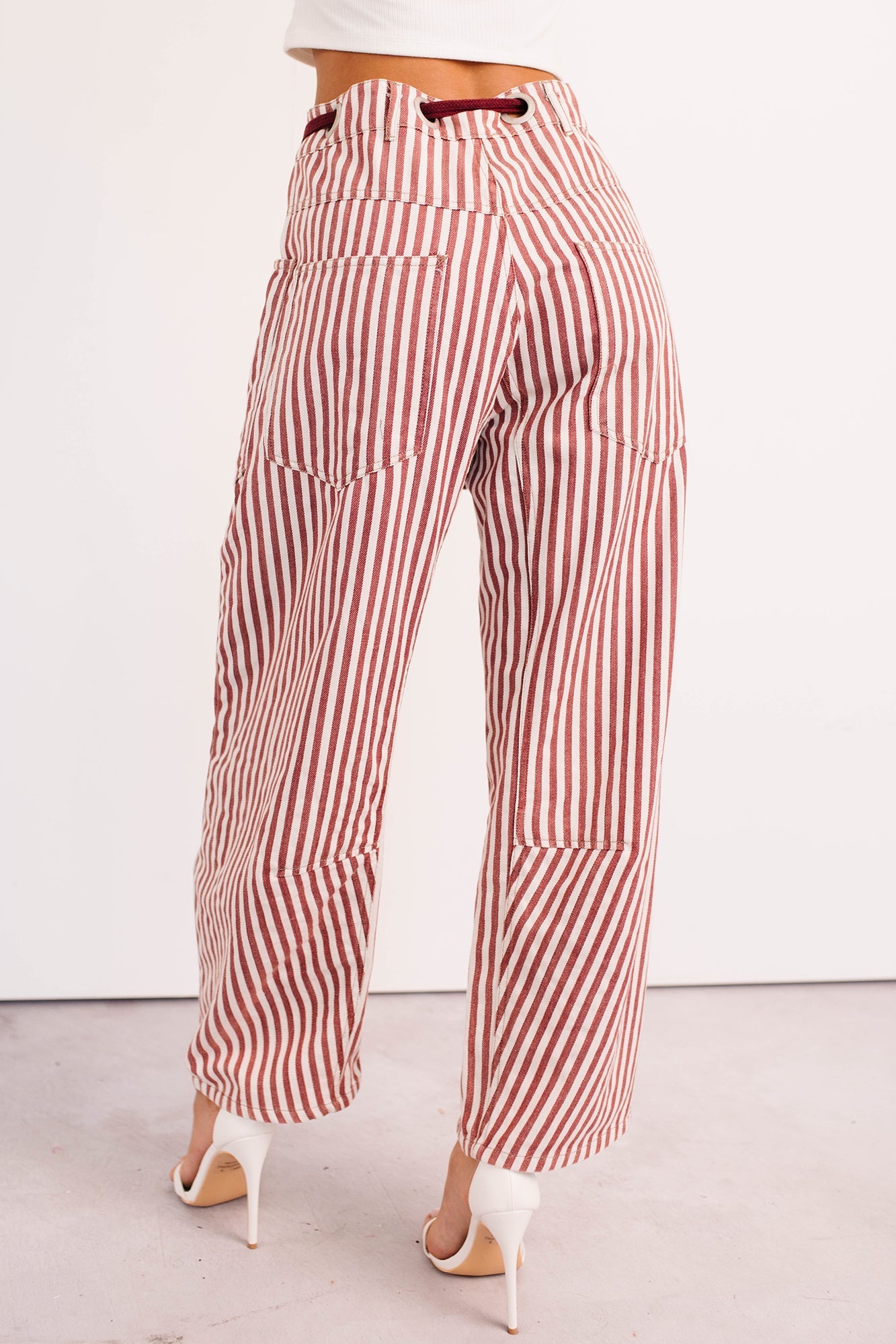 High Spirits Limited Edition Striped Barrel Jeans (Raspberry) - Ships by 9/5 - NanaMacs