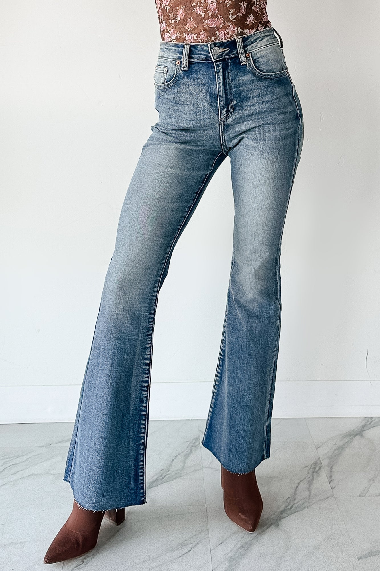 Julius High Rise Flare Sneak Peek Jeans (Medium) - NanaMacs