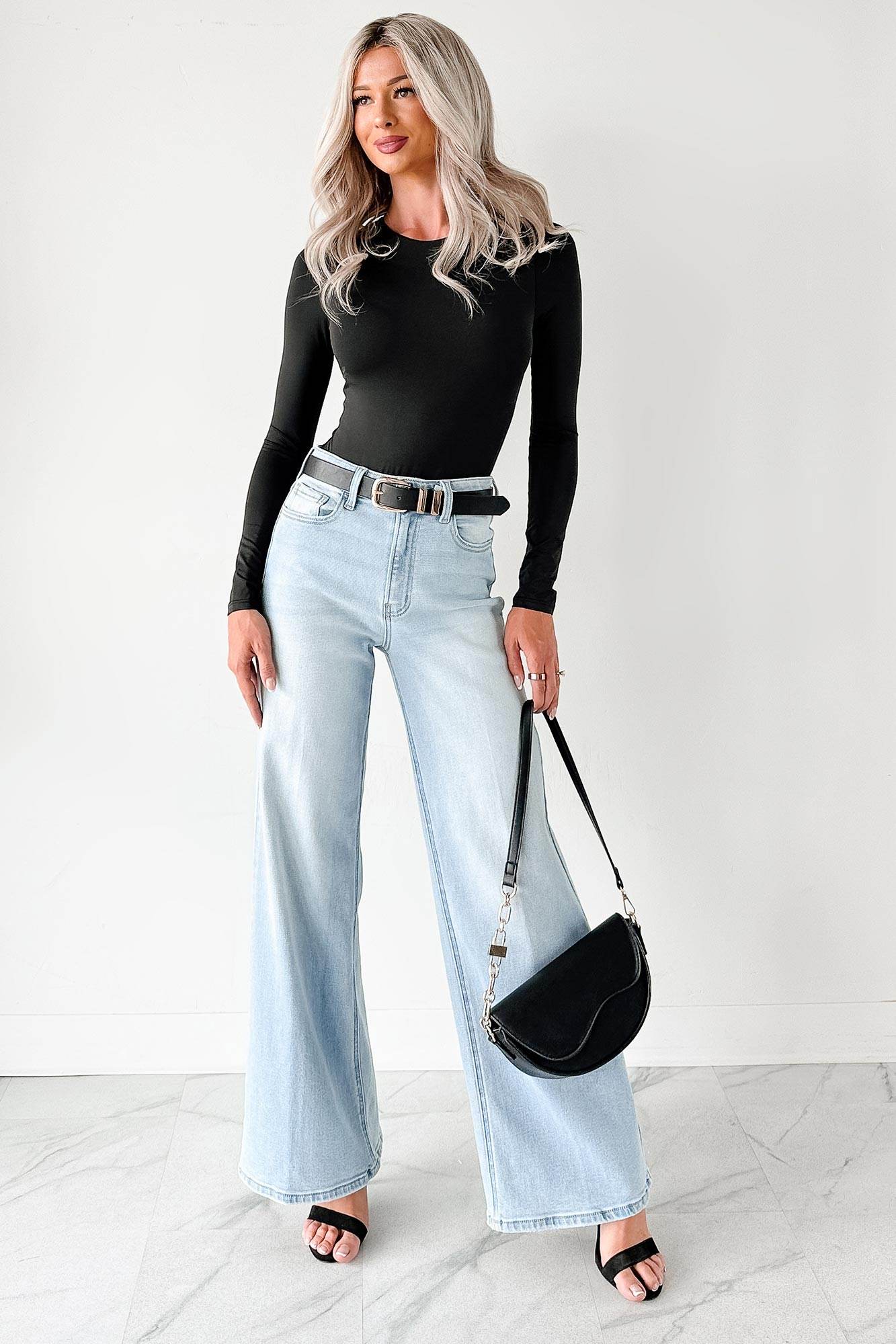Geneva High Rise Wide Leg Cello Jeans Light - AngraBech