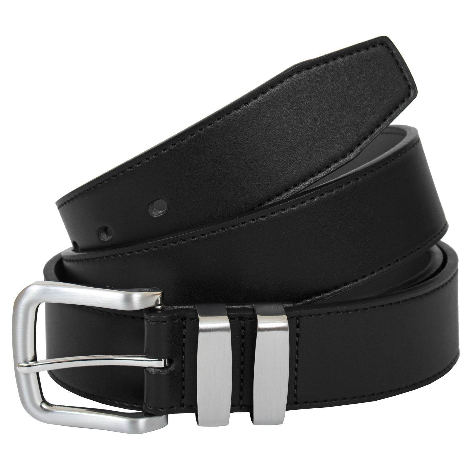 Plus Size Langsborough Double Metal Loop Fashion Belt Bla - AngraBech