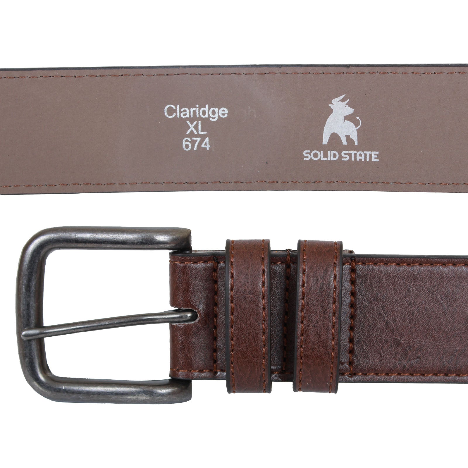 Plus Size Claridge Antique Bule Jeans Belt Brown