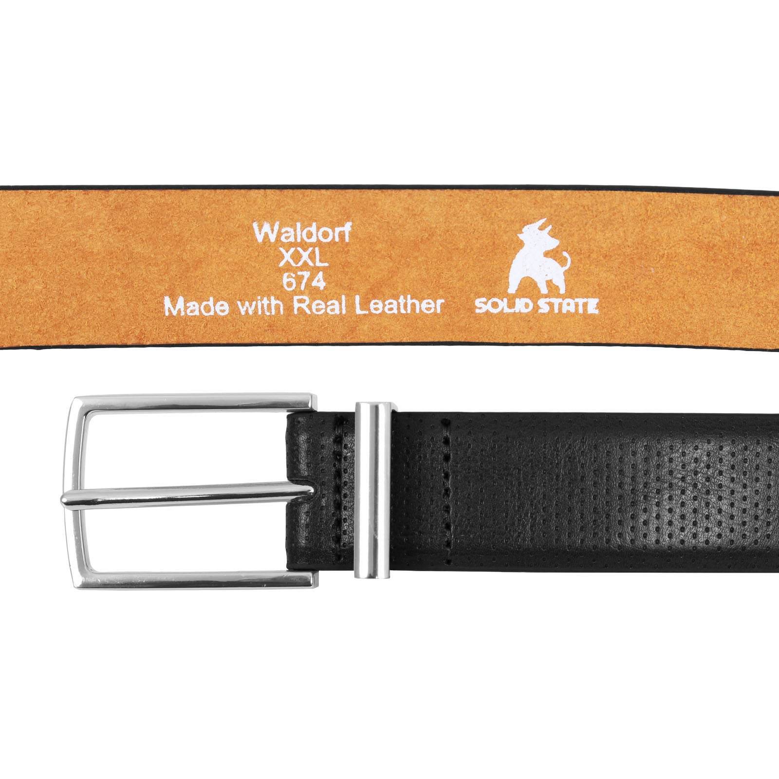 Plus Size Waldorf Debossed Trouser Belt Bla - AngraBech