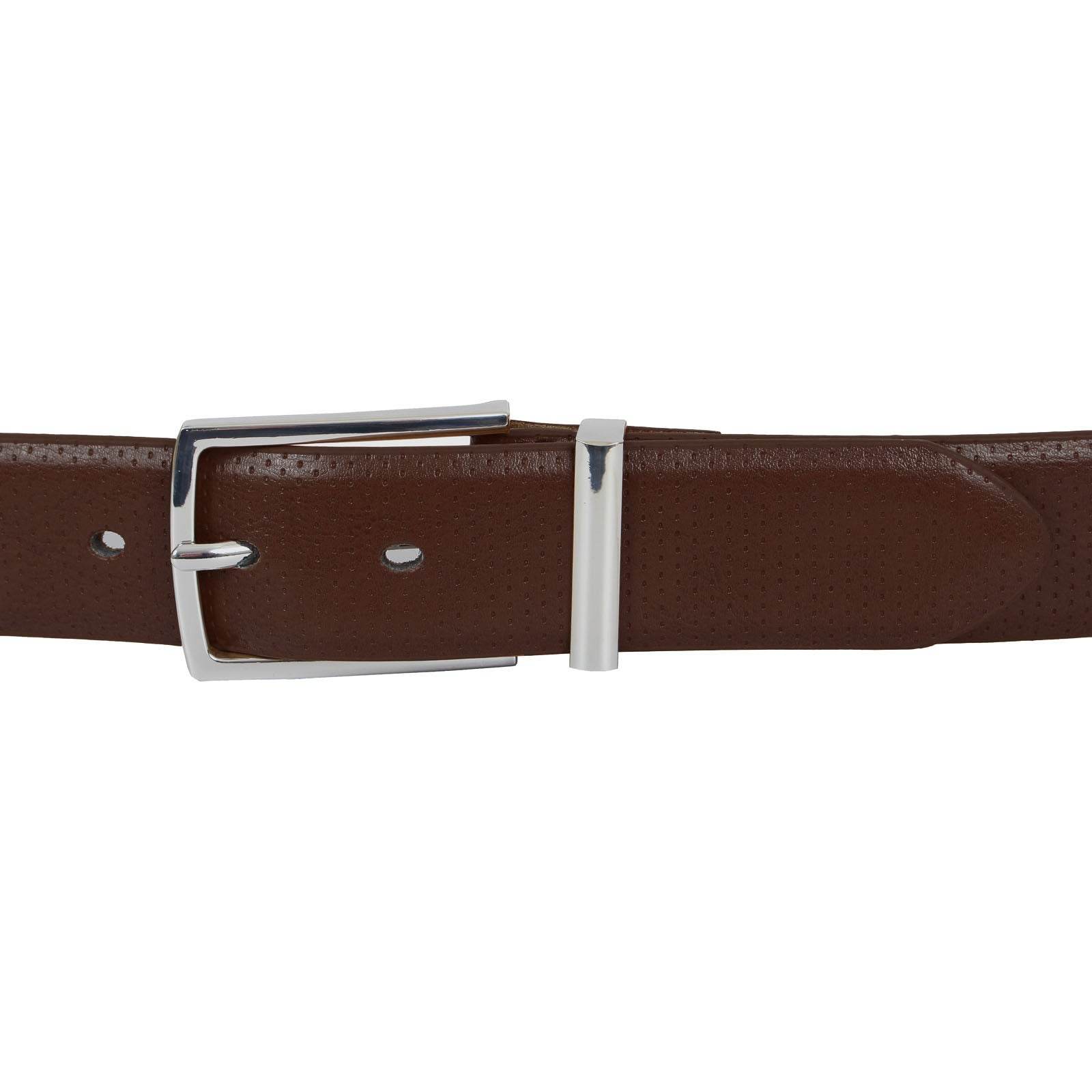 Plus Size Waldorf Debossed Trouser Belt Brown - AngraBech