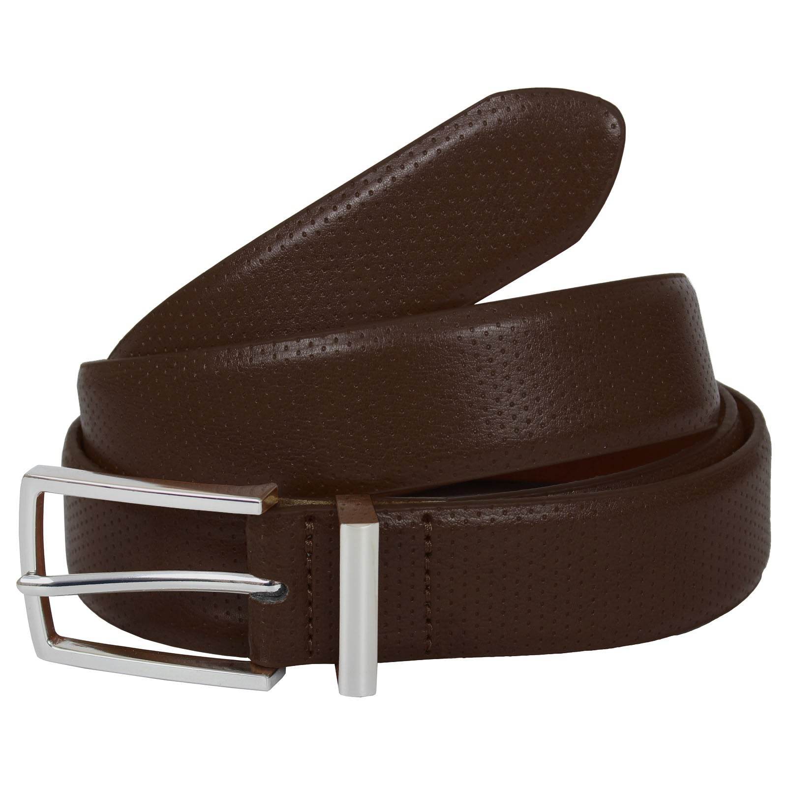 Plus Size Waldorf Debossed Trouser Belt Brown - AngraBech