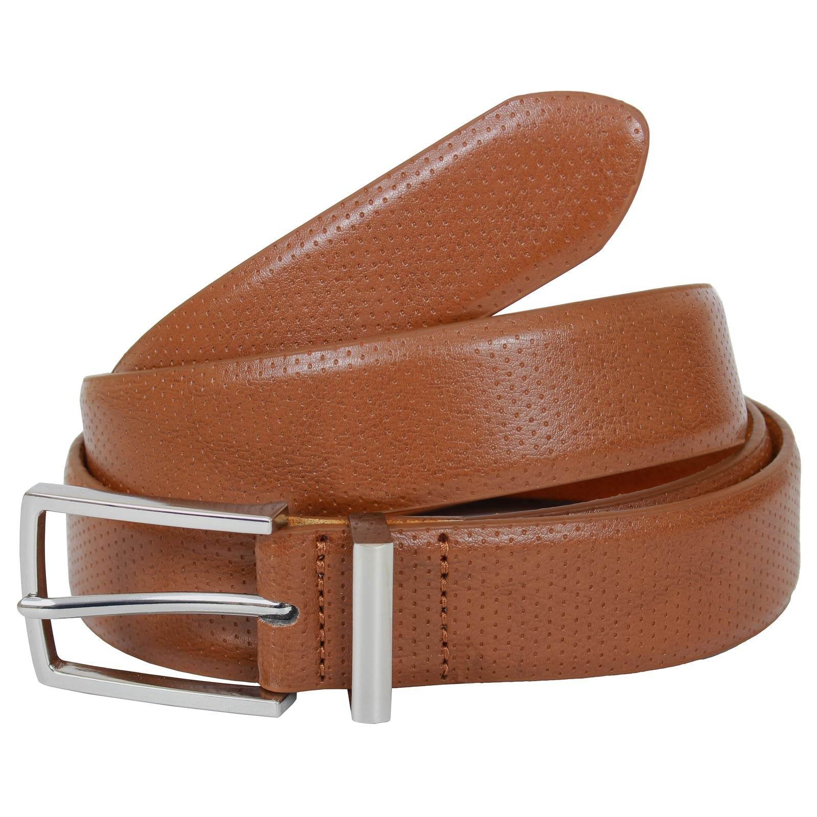 Plus Size Waldorf Debossed Trouser Belt Tan - AngraBech