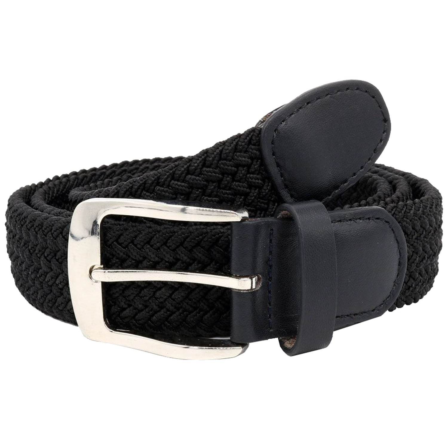 Plus Size Simon Stretch Braided Belt Bla - AngraBech