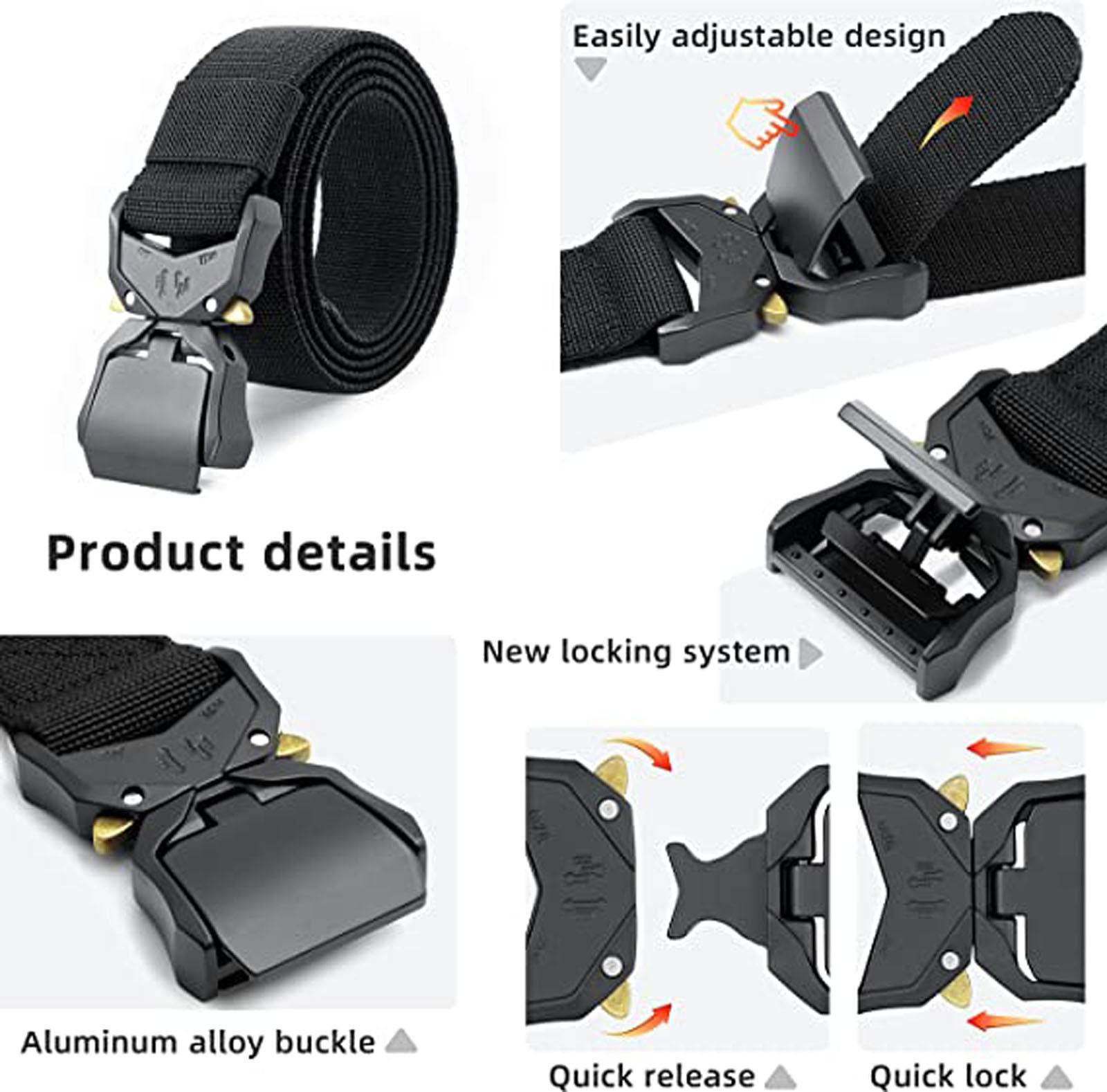 Plus Size Dale Tactical Stretch Webbing Belt Bla - AngraBech