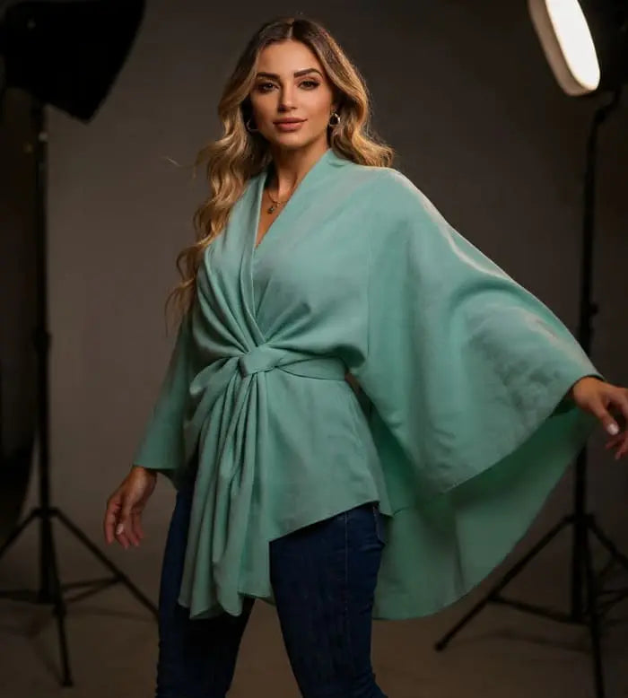 🔥Elegant Shawl Wraps Soft Open Front Poncho Sweater (Pre-Black Friday Sale)