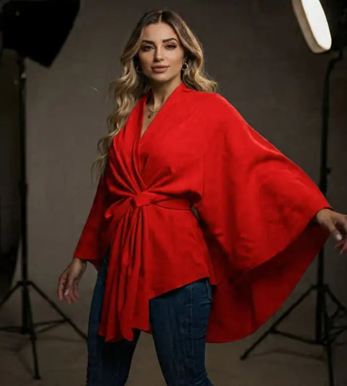 🔥Elegant Shawl Wraps Soft Open Front Poncho Sweater (Pre-Black Friday Sale)