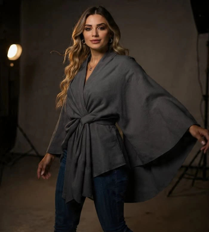 🔥Elegant Shawl Wraps Soft Open Front Poncho Sweater (Pre-Black Friday Sale)