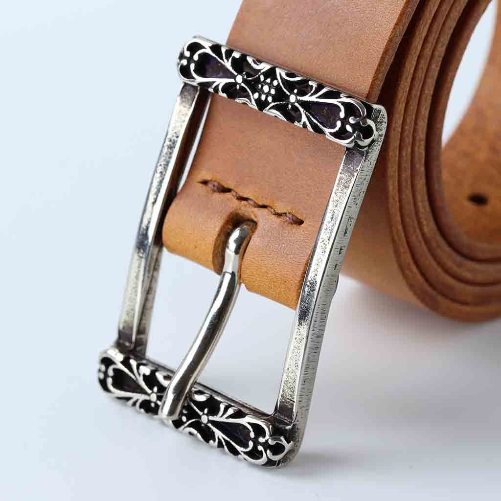 Tan Leaer Womens Belt Savia By Kaseta - AngraBech