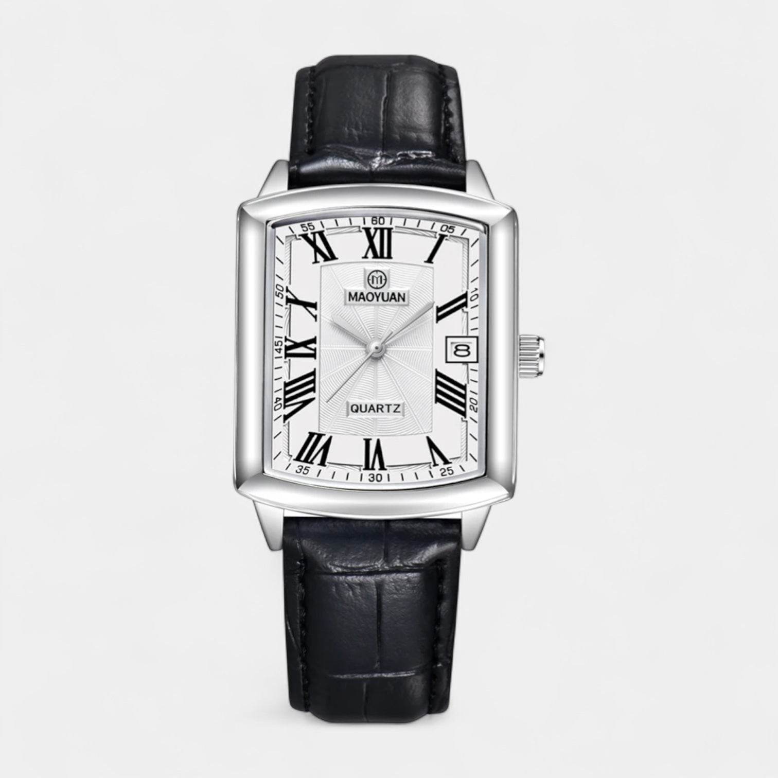 Vintares Carter Roman Date Watch Leaer Band - AngraBech