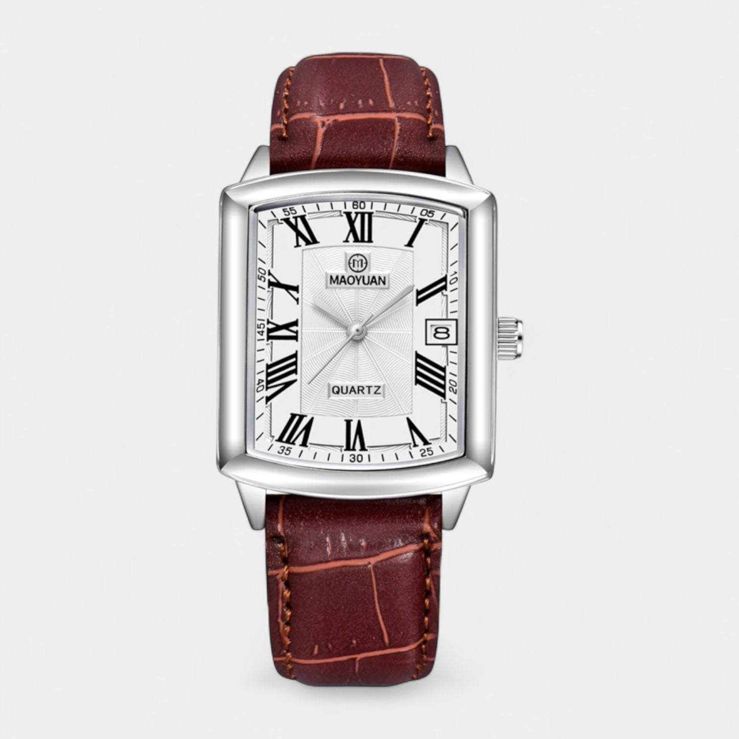 Vintares Carter Roman Date Watch Leaer Band - AngraBech