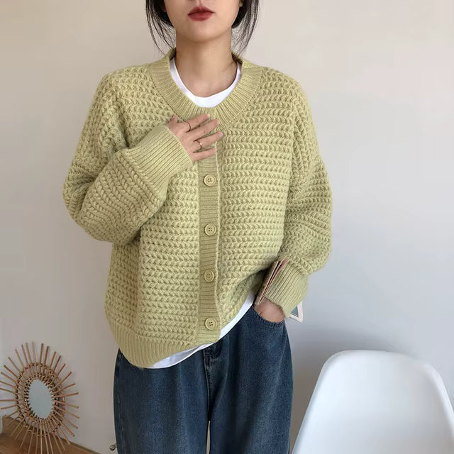 KOREAN-STYLE WOOL CARDIGAN